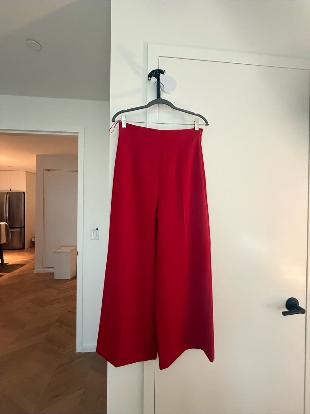 Zara Bold Red Wide-Leg Trousers